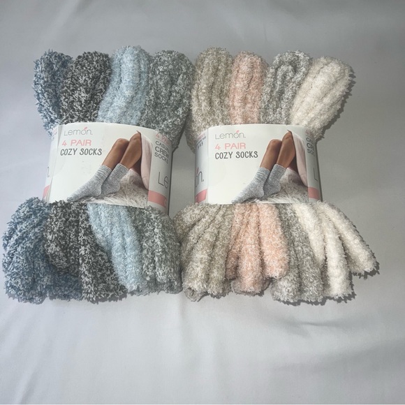 LEMON‎ 2X 4 PACKS COZY SOCKS - Picture 1 of 4